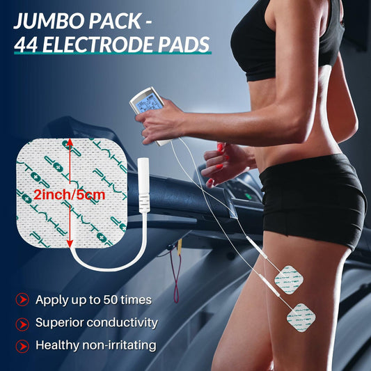 FITOP Tens Unit Electrodes Replacement Pads 44 Pcs White Electrotherapy