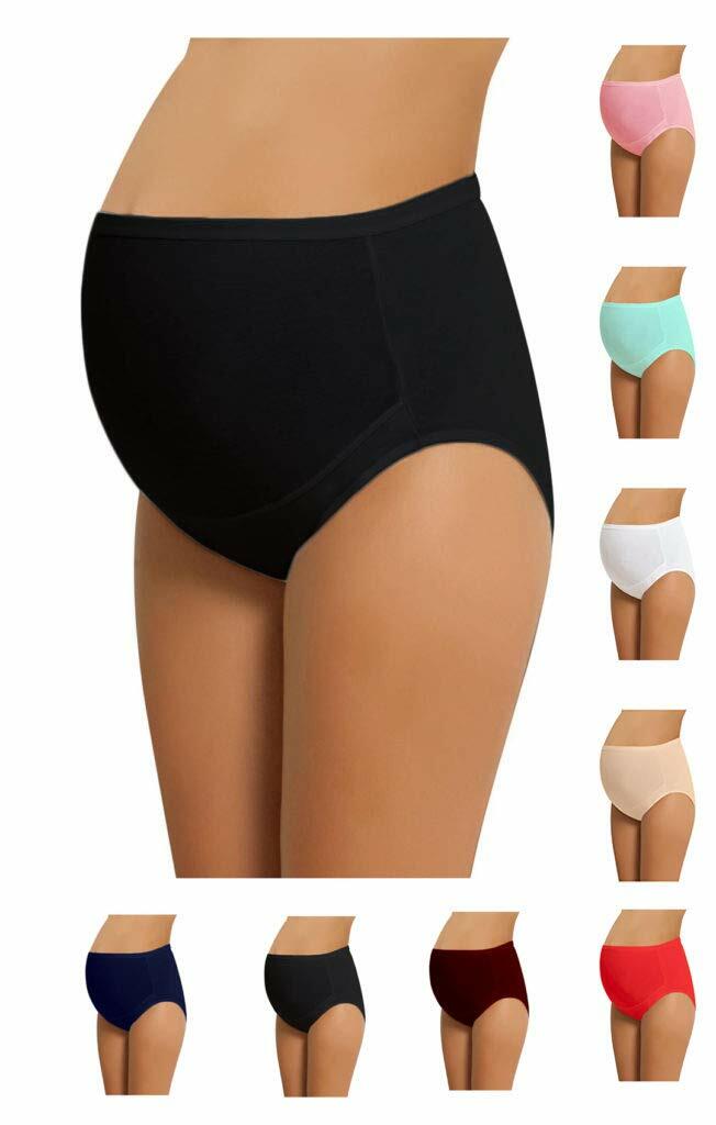 NBB Lingerie Women's Adjustable Maternity Panties High Cut Cotton Navy 3 Pack M