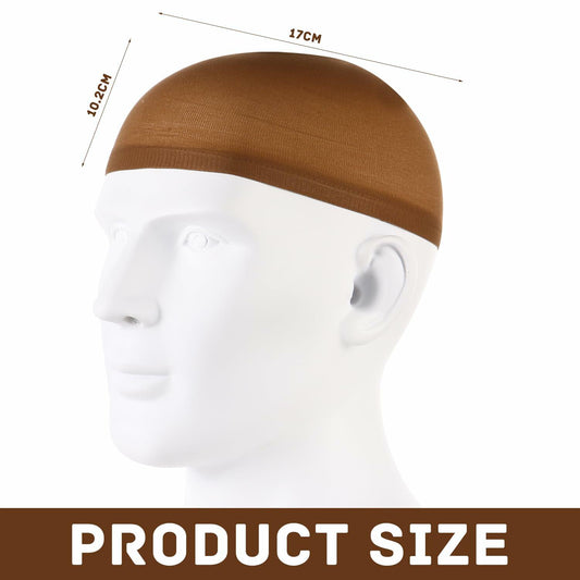 Arcjunys 8Pcs Nylon Stretchy Wig Caps for Women Lace Front Wigs Skin Brown