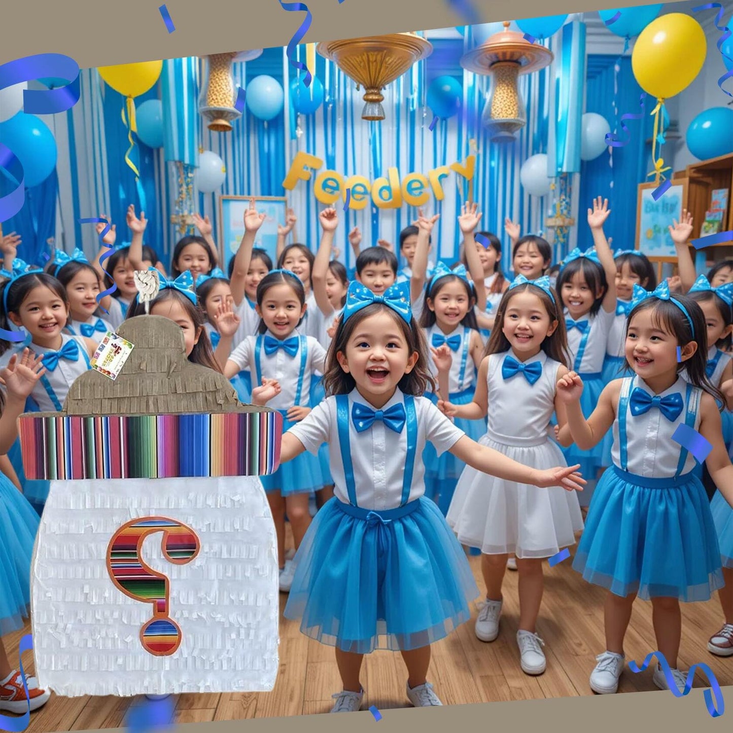 APINATA4U Gender Reveal Pinata Kit Baby Bottle 17.5x13.5x3.5 Inch White Fiesta