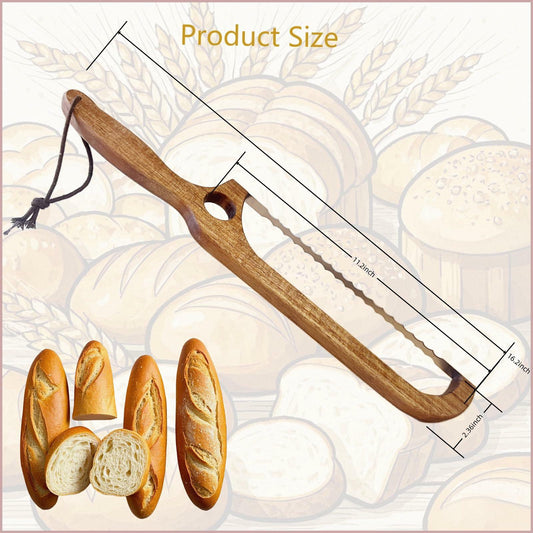 Blueskylnno 16in Double-sided Stainless Steel Sourdough Bread Knife Coffee