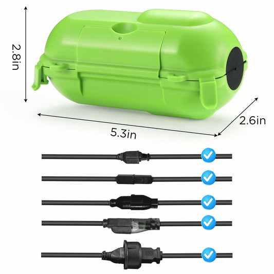 Sounir 4-Pack Outdoor Extension Cord Covers Waterproof Box Green