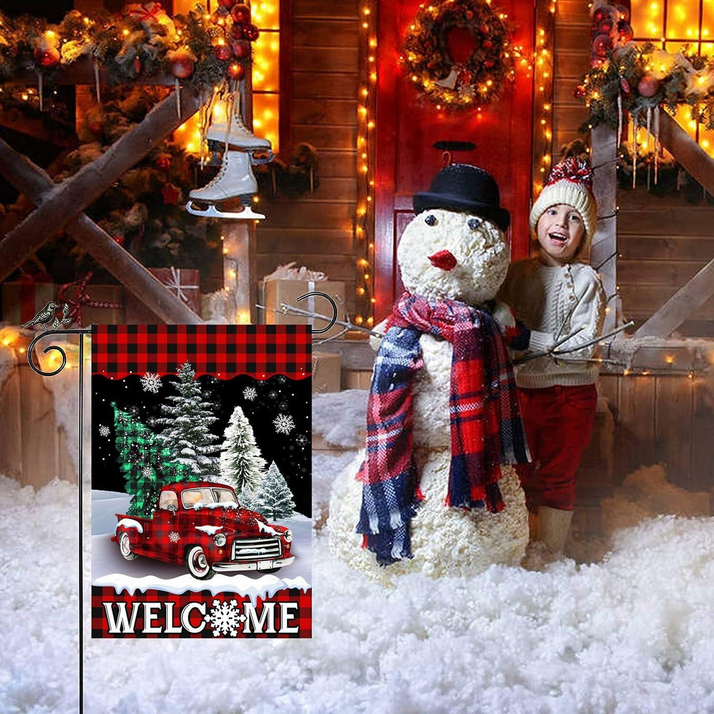 4SEASONS POD Holiday Garden Flags Set of 3 12x18 Double Sided Halloween Xmas