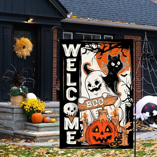 4SEASONS POD Holiday Garden Flags Set of 3 12x18 Double Sided Halloween Xmas