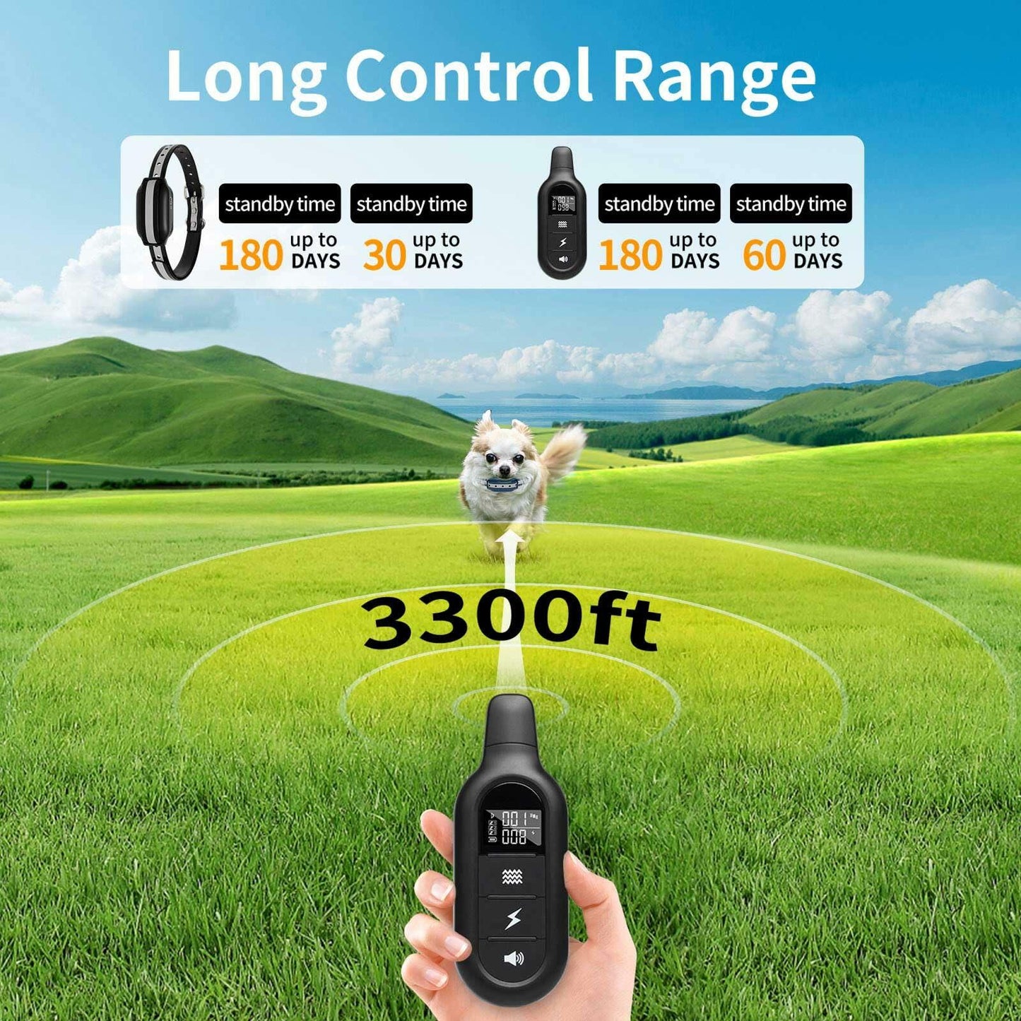 Generic Dog Shock Collar 3280FT Remote IPX8 Waterproof Beep Vibration Shock