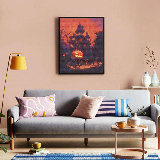 Bilowk Halloween Diamond Painting Kit Jack and Sally 12x16 inch Retro