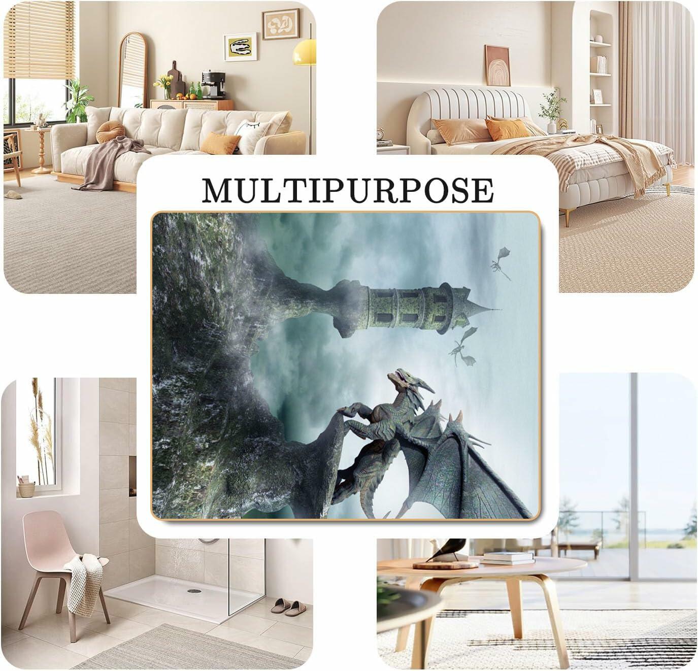 Large Area Rug Carpet Washable 5'x6' Indoor Polar Bear Home Decor