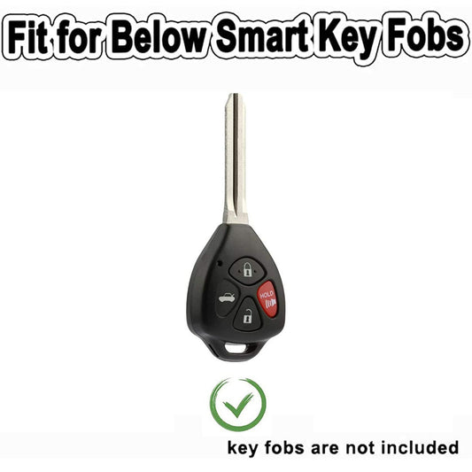 TAPAYICA Toyota Key Fob Cover 4 Buttons White-Gold TPU Shell with Keychain