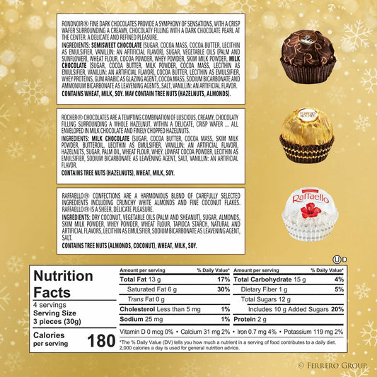 Ferrero Collection 12 Count Assorted Chocolate 4.6oz | Hazelnut, Milk, Dark
