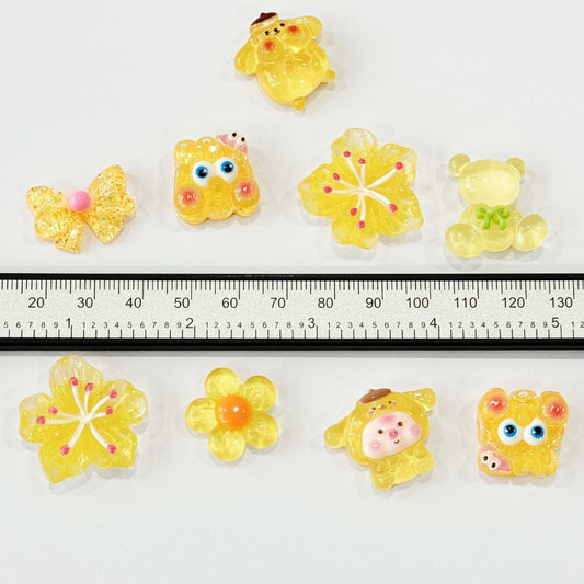 COOSLIM 10pcs Resin Slime Charms Mixed Candy Sweets Flatback Beads Set