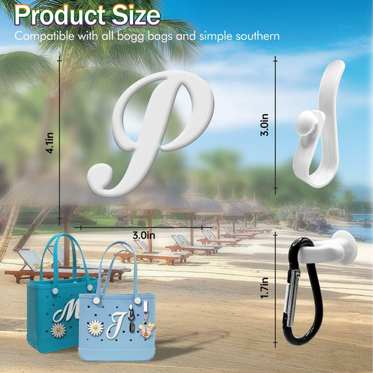 MISHANIER 4 Pcs Alphabet Silicone Charms for Bogg Bag Accessories P Color