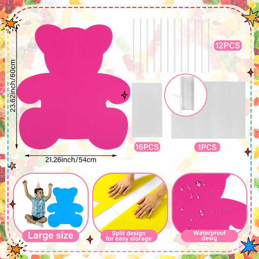 Amyhill 6 Pcs 23" H Bear Cardboard Cutout Colored Animal Birthday Decor