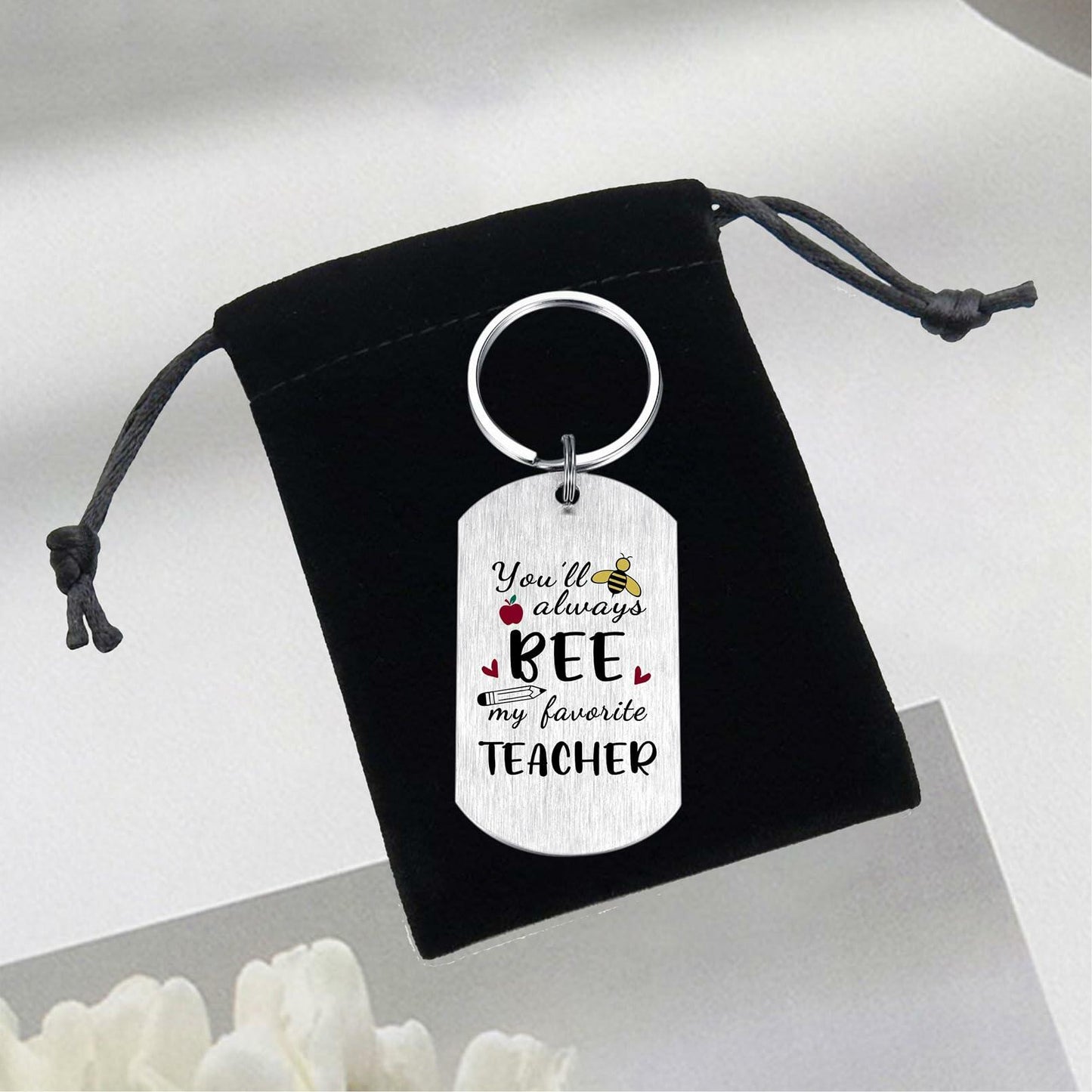 Alotozo Teacher Appreciation Laser Engraved Keychain Bulk Thank You Gifts Small