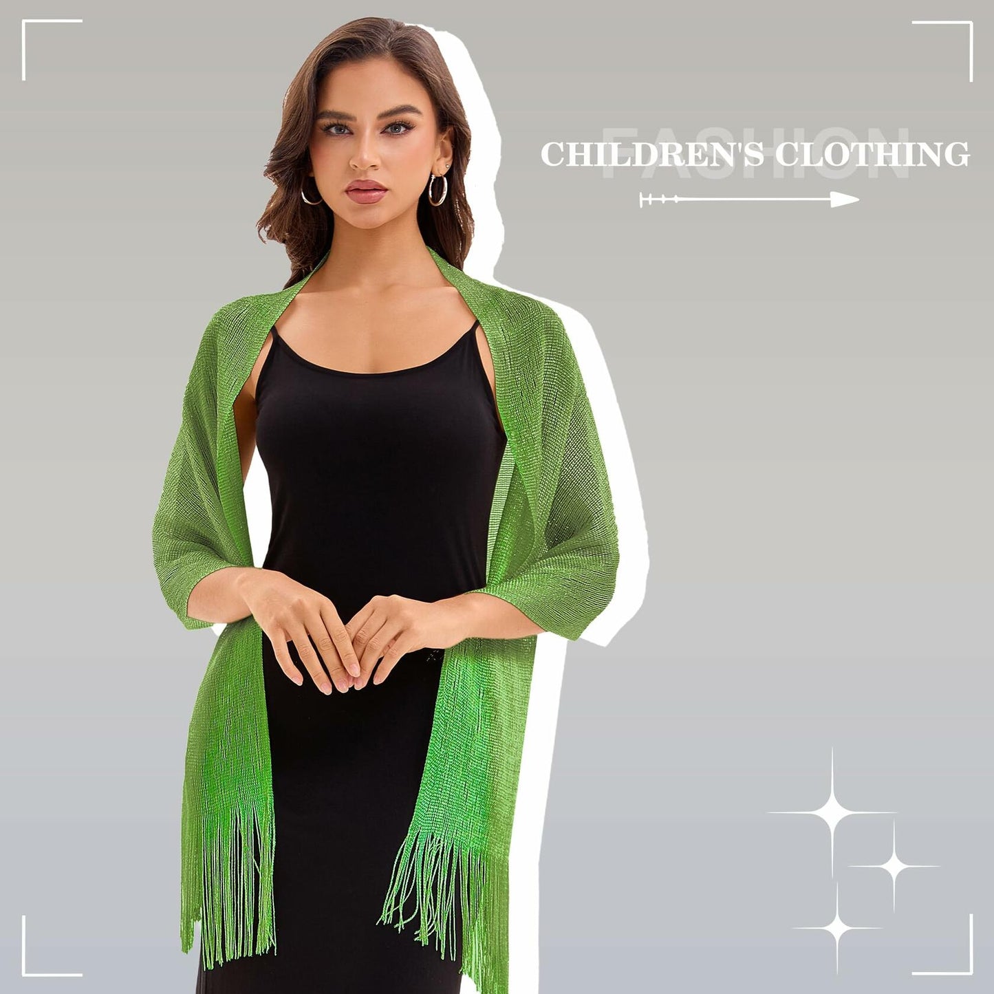 Wexnova Women Shawls Wraps Evening Dresses Black Gold Soft Lightweight Chiffon