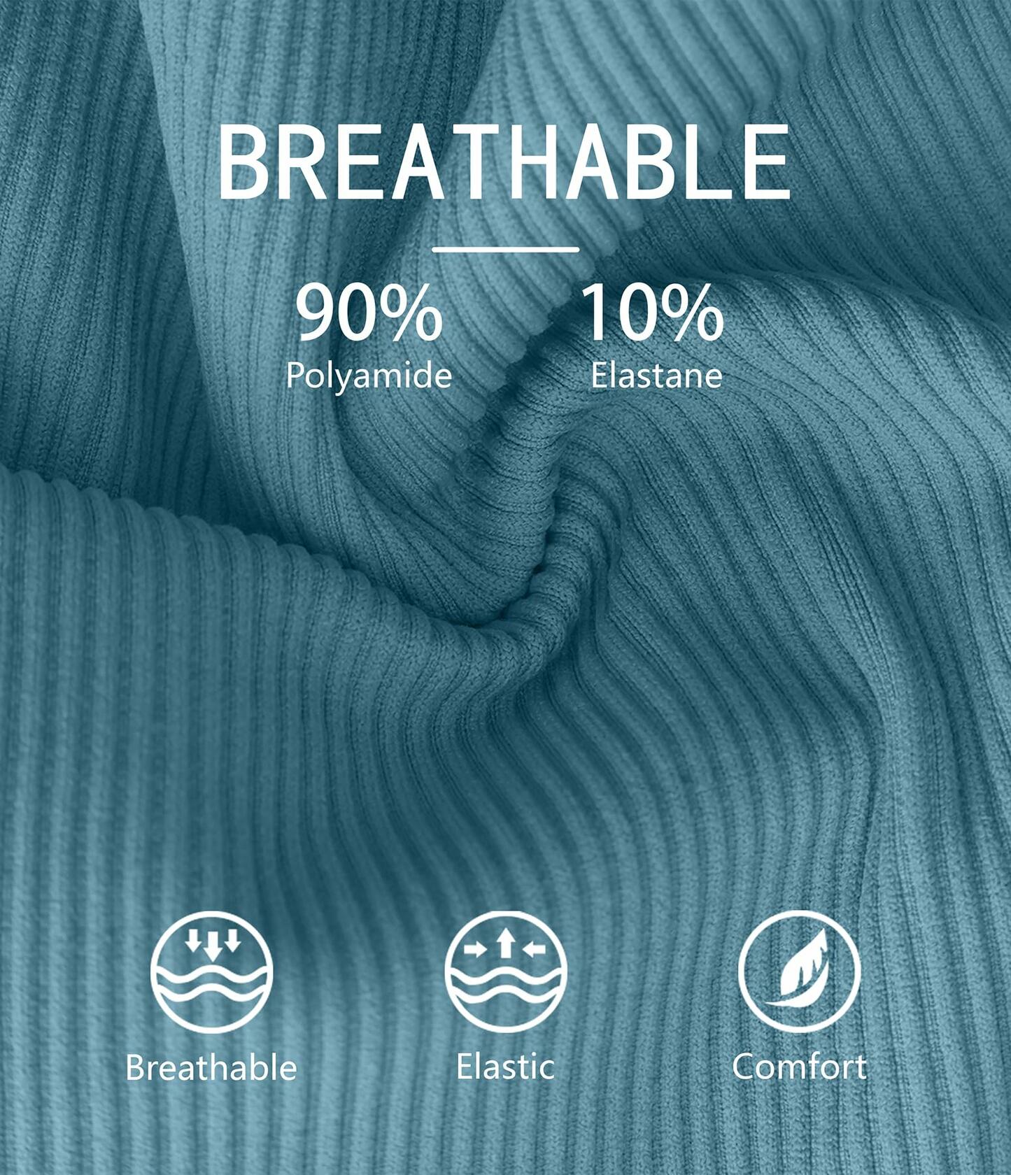 OVESPORT 2Pack Workout Tank Tops Women Built-in Bra Seamless Blue+White Size XL