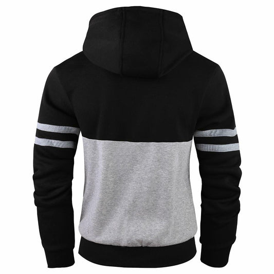 OHSNMAKSL Men's Full Zip Fleece Hoodie Jacket Black/Gray Size XL