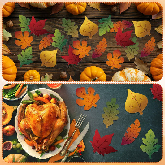 HunnmingRe 240 Pcs Felt Fall Leaves Set Multicolor DIY Autumn Decoration