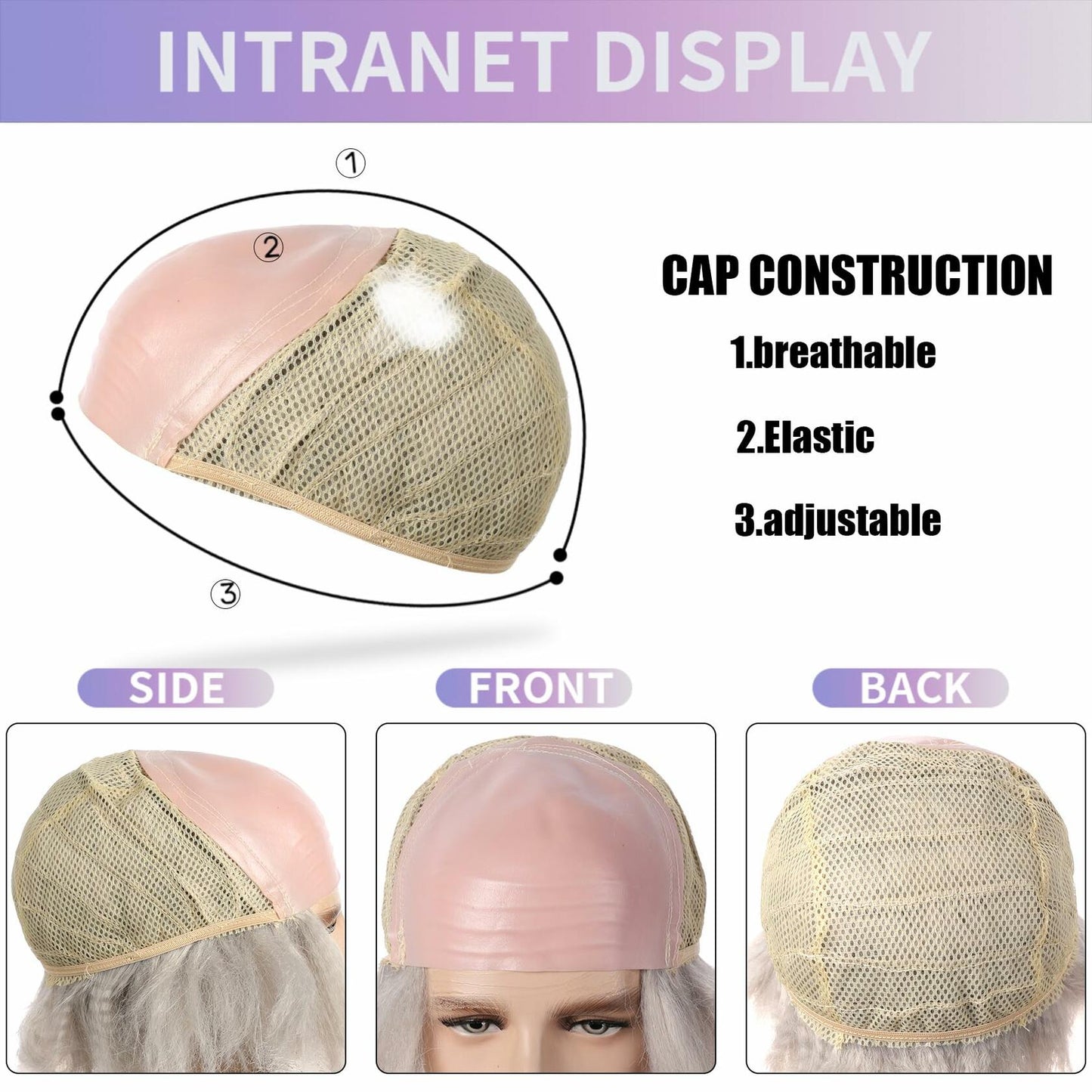 MUPUL Old Man Bald Grey Hair Wig Men Adults Cosplay Halloween Classic Style