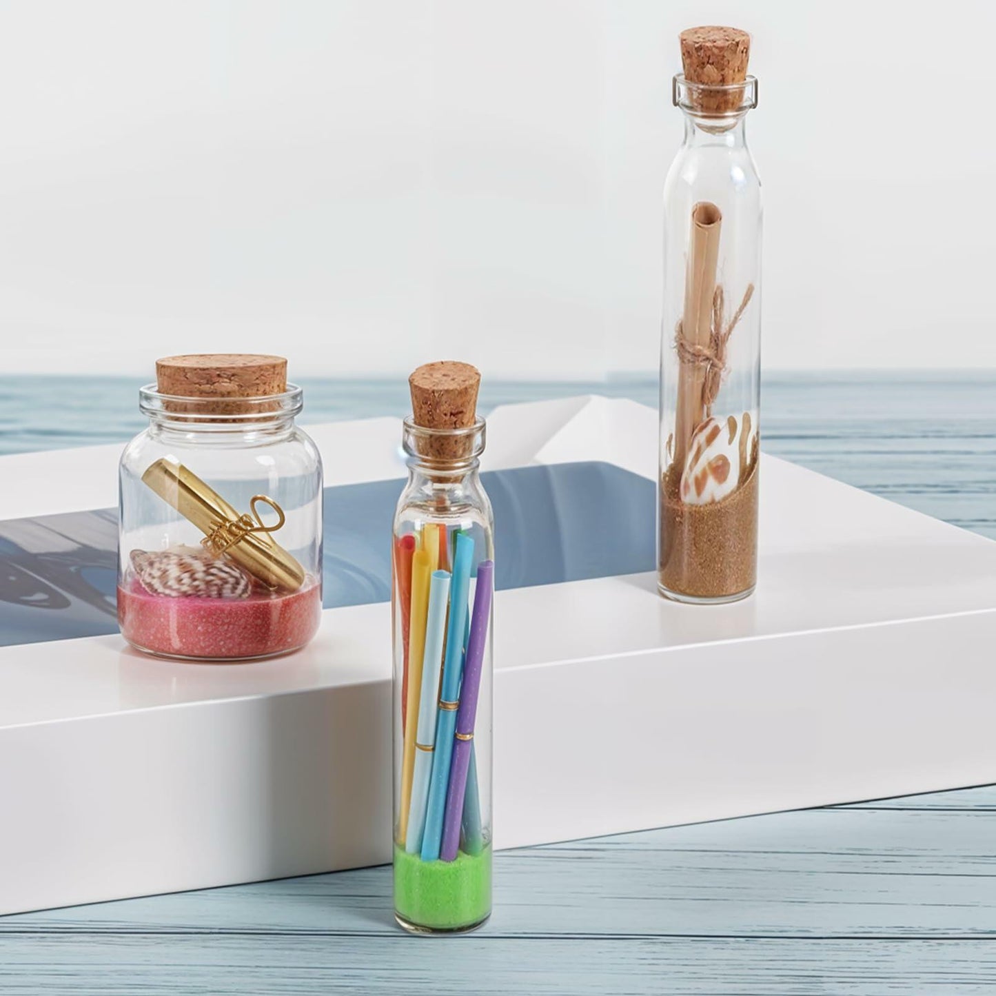 Meyeyaia 70 Pcs Halloween Mini Glass Potion Bottles with Cork Stoppers Set