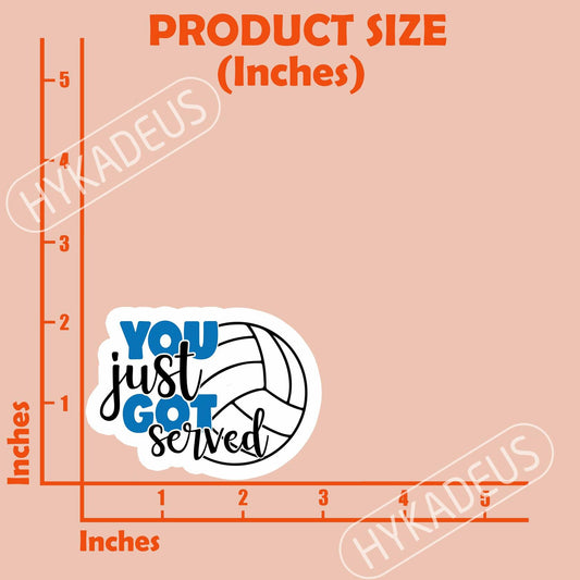 HYKADEUS You Just Got Served Volleyball Sticker 3x2.2in 3Pcs Waterproof Vinyl