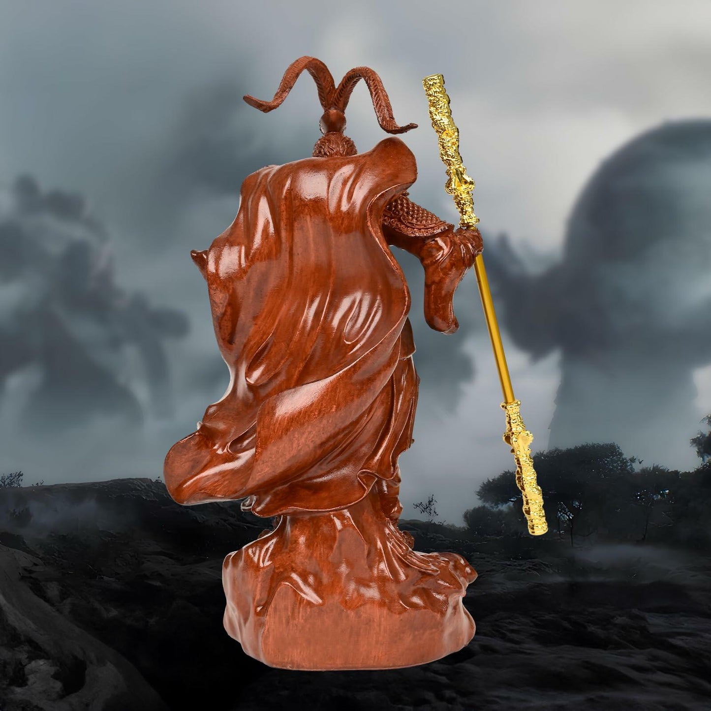 Maozyiltle Black Wukong Statue Home Decor Resin Imitation Copper