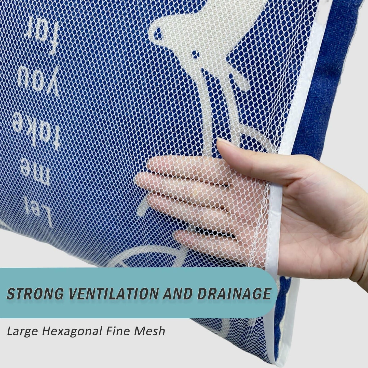 Hanging Pillow Drying Rack Net Large Capacity Foldable Mesh Bags 4pcs Large Size