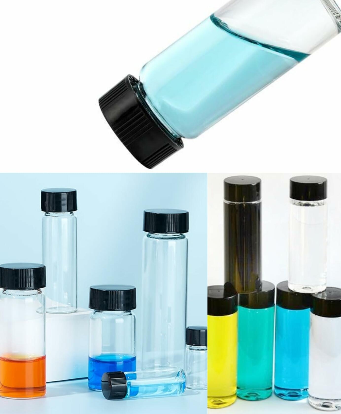 KIGITIK 23pcs 5ml Clear Glass Sample Vials with Screw Caps Leak-Proof