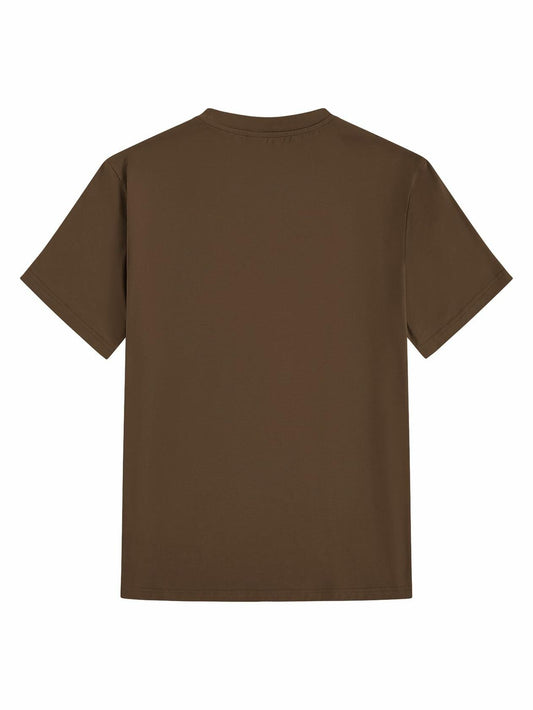 SOLY HUX Men's Graphic Letter Print Short Sleeve T-Shirt Brown Size S