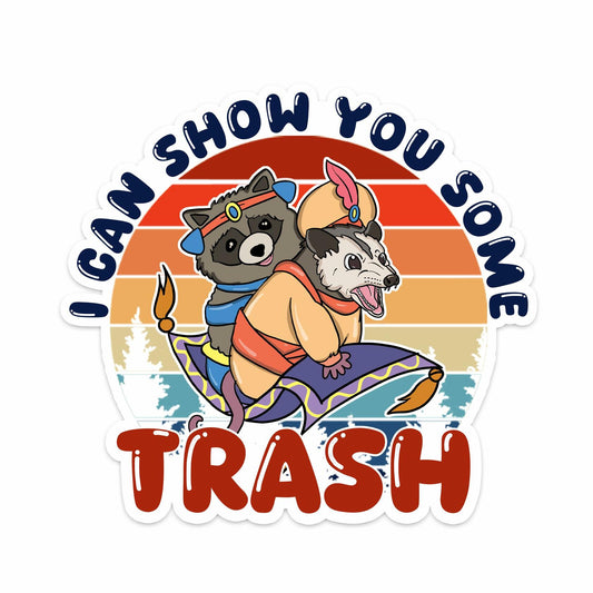HEATHAVEN 3pcs Meme Raccoon Possum Trash Stickers Vinyl As Pictured
