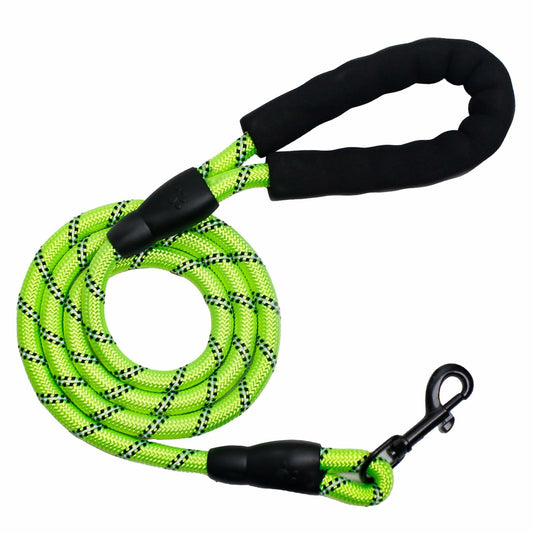 YALAVA Dog Leash 4FT Heavy Duty Reflective Nylon Rope 360° Swivel Hook Black
