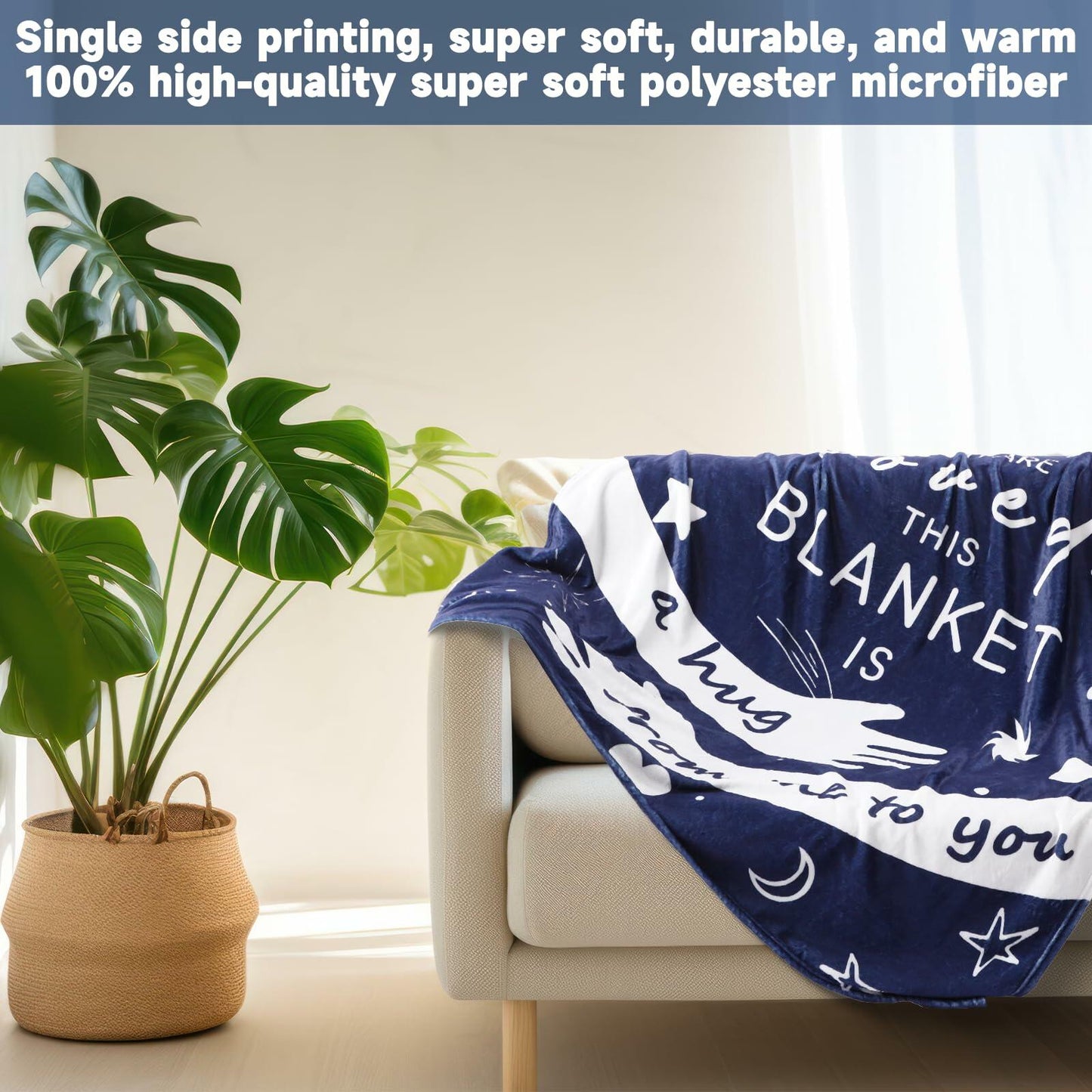 WGXX Hug Blanket After Surgery Healing Blanket Blue Cotton 50x60