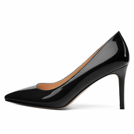 MisaeMila Women's Patent Pumps Stilettos 3Inch Heels Black Size 10