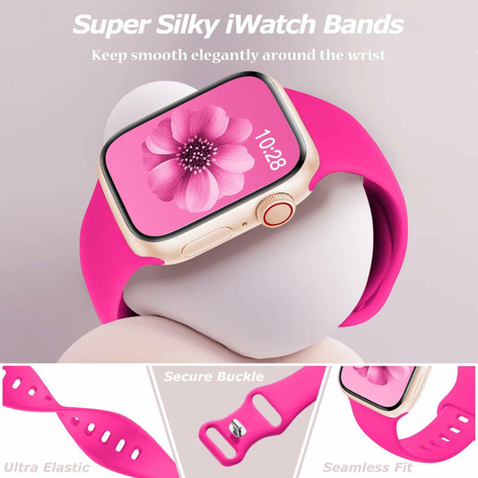 velocius Sport Band for Apple Watch 38-49mm Hot Pink Silicone Strap