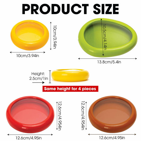 BuleVina 4pcs Avocado & Onion Silicone Saver Set Multicolor Reusable
