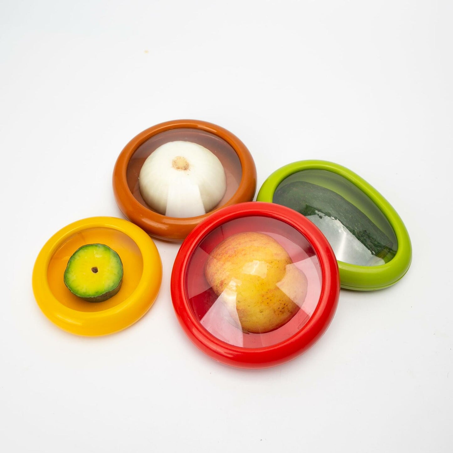 BuleVina 4pcs Avocado & Onion Silicone Saver Set Multicolor Reusable
