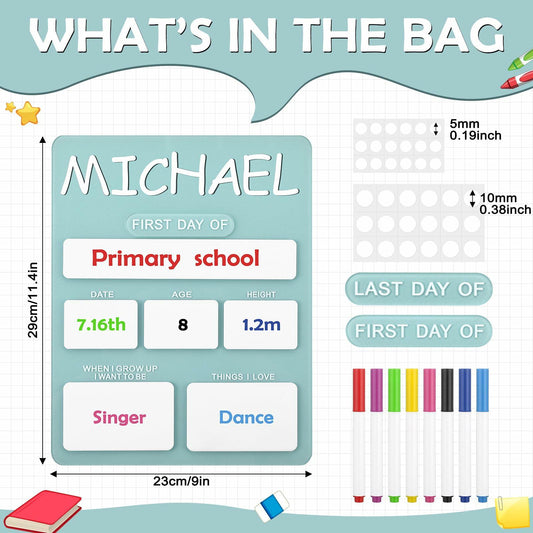 Chunful Personalized First Last Day School Board Acrylic Chalkboard 11x9 Inch