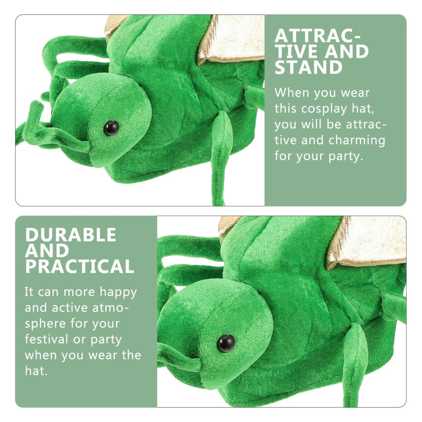 IMIKEYA Green Animal Costume Cartoon Hat Headwear 13x6x6 Inches Size 33x16cm