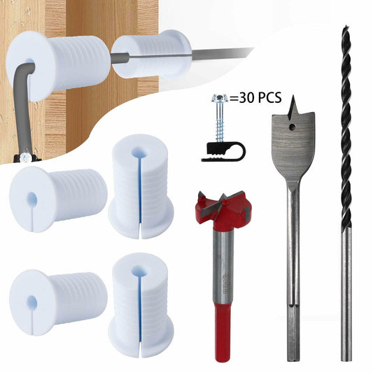 MYZHRE Starlink Cable Routing Kit 6 Grommets 3 Drill Bits 30 Clamps White