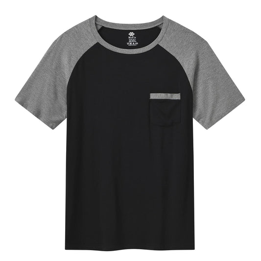 MoFiz Men's Pajama Set Short Sleeve T-Shirt & Shorts Dark Gray/Black Size 2XL