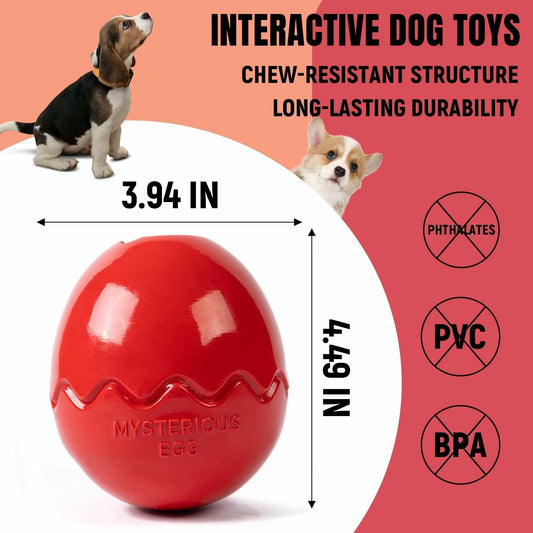 Jestrem Dog Ball Stuffable Chew Toy Treat Dispensing 4.49" Medium Large