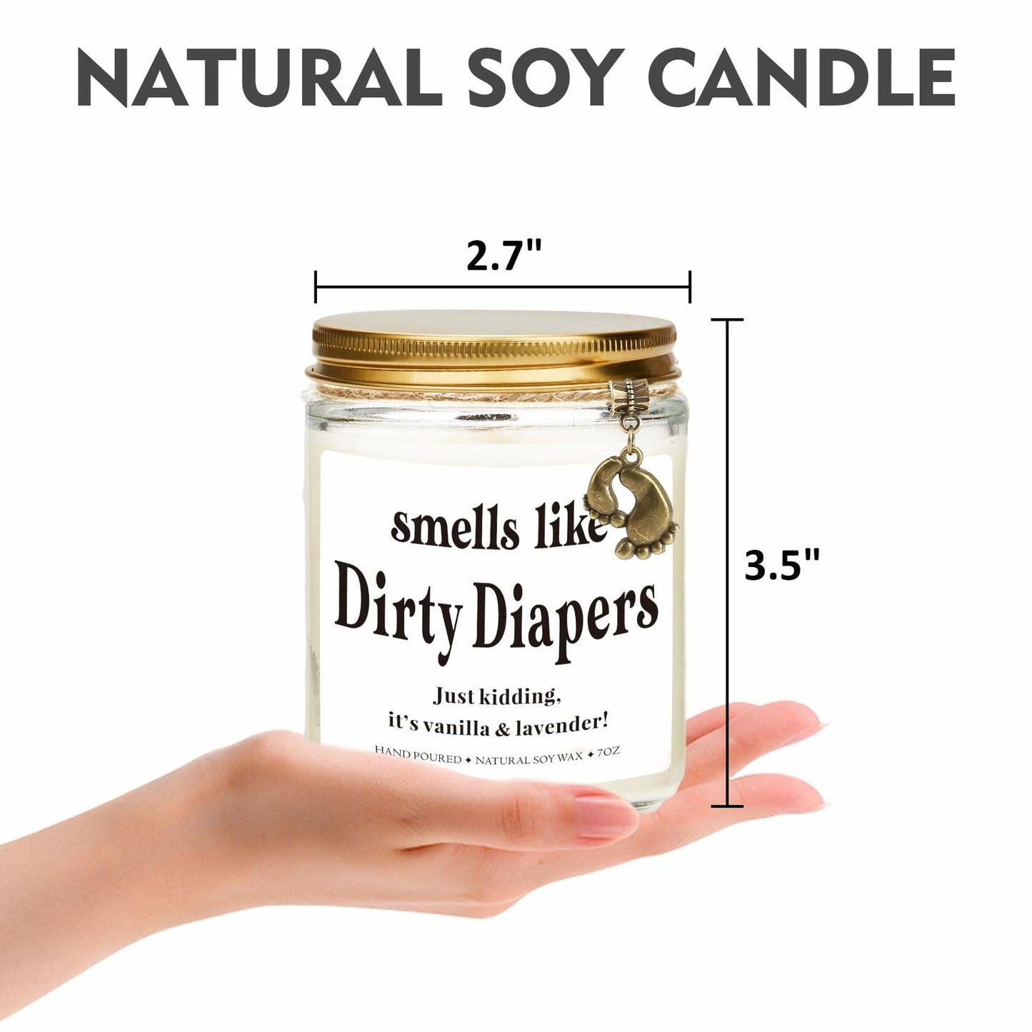 Ohmique Smells Like Dirty Diapers Candle Lavender Soy Wax 0.9lb Funny Gift