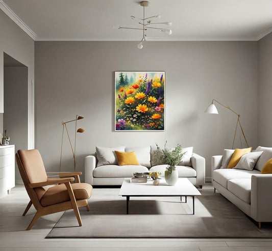 DoMyArt Paint by Numbers Kit Adult Beginner Wild Flowers 16x20 Inch Canvas