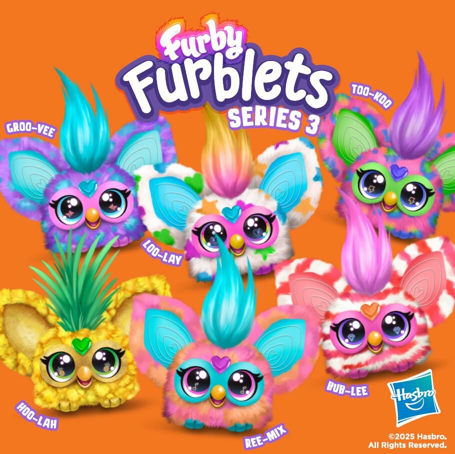 Furby Furblets Ree-Mix Mini Friend 45+ Sounds Music Coral Electronic Plush