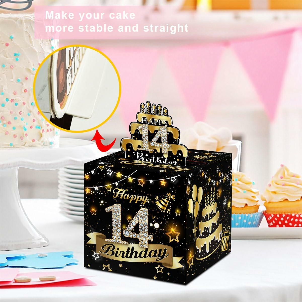 Toerifer Money Box Birthday Gift Black Gold 14 Years Old 35 Bags Size One Size