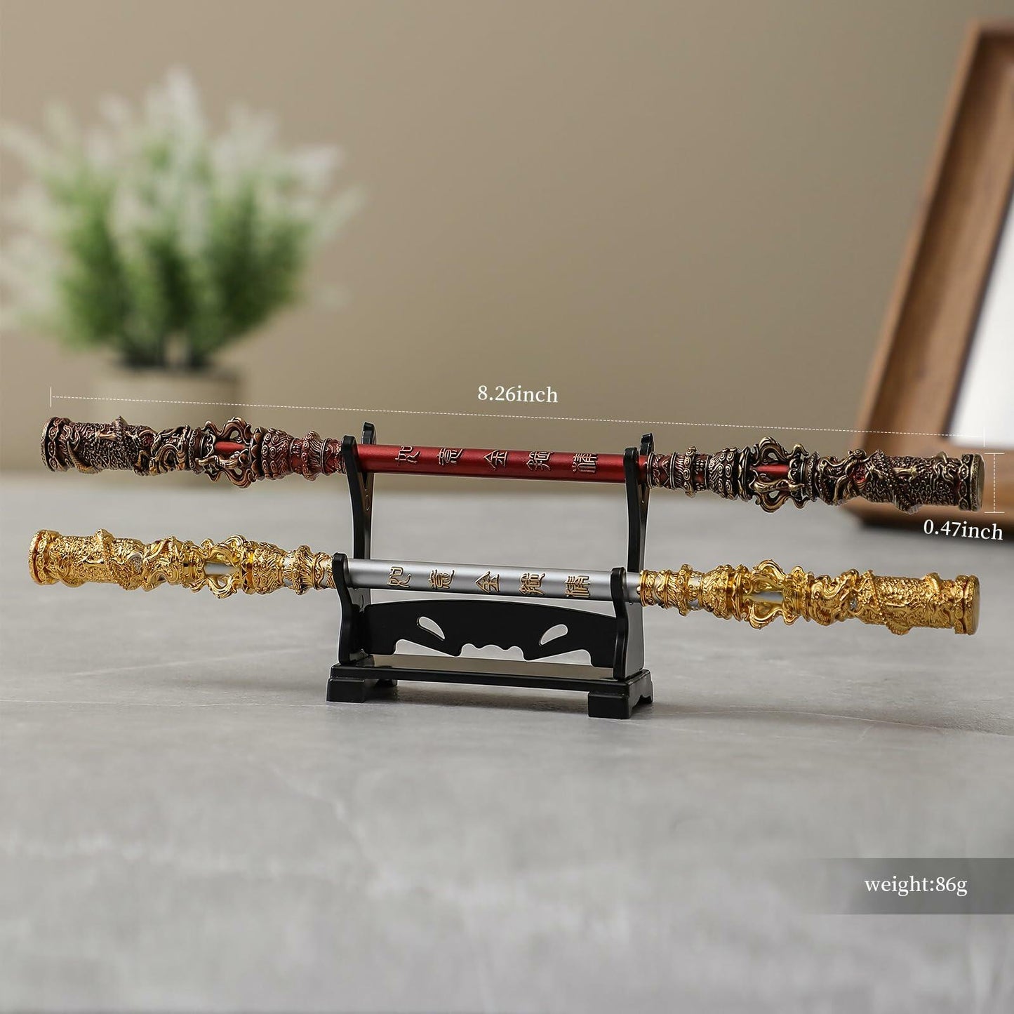 Santiccipa 2pcs Monkey King Staff Golden Cudgel Home Decor Small