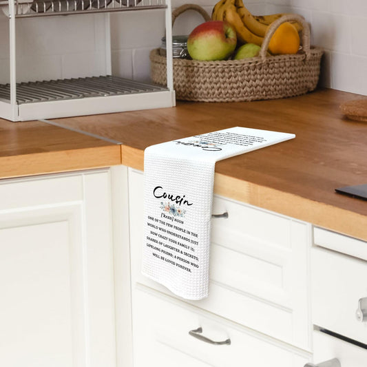 TAEDIN Cousin Gifts Kitchen Towels 16x24in Decorative Absorbent Tea Towel