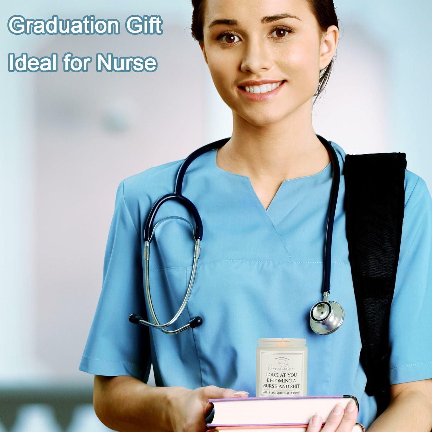 Conelist Nurse Graduation Scented Soy Candle Lavender 7oz Medical Theme