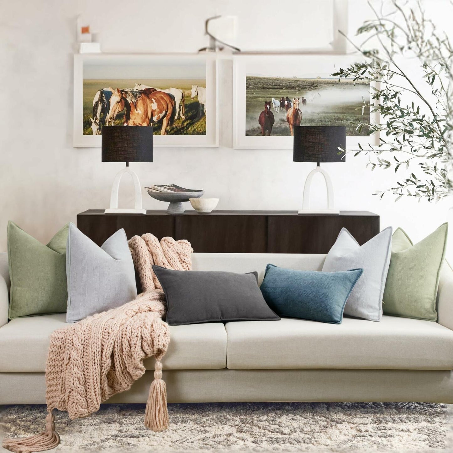 ZWJD Chenille Light Gray Pillow Covers 22x22 Set of 2 Soft Decorative