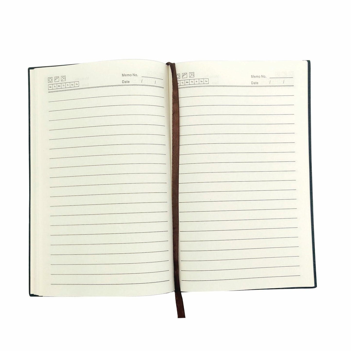 shengyoude Business A5 PU Leather Notebook 8mm Grid 200 Pages Black