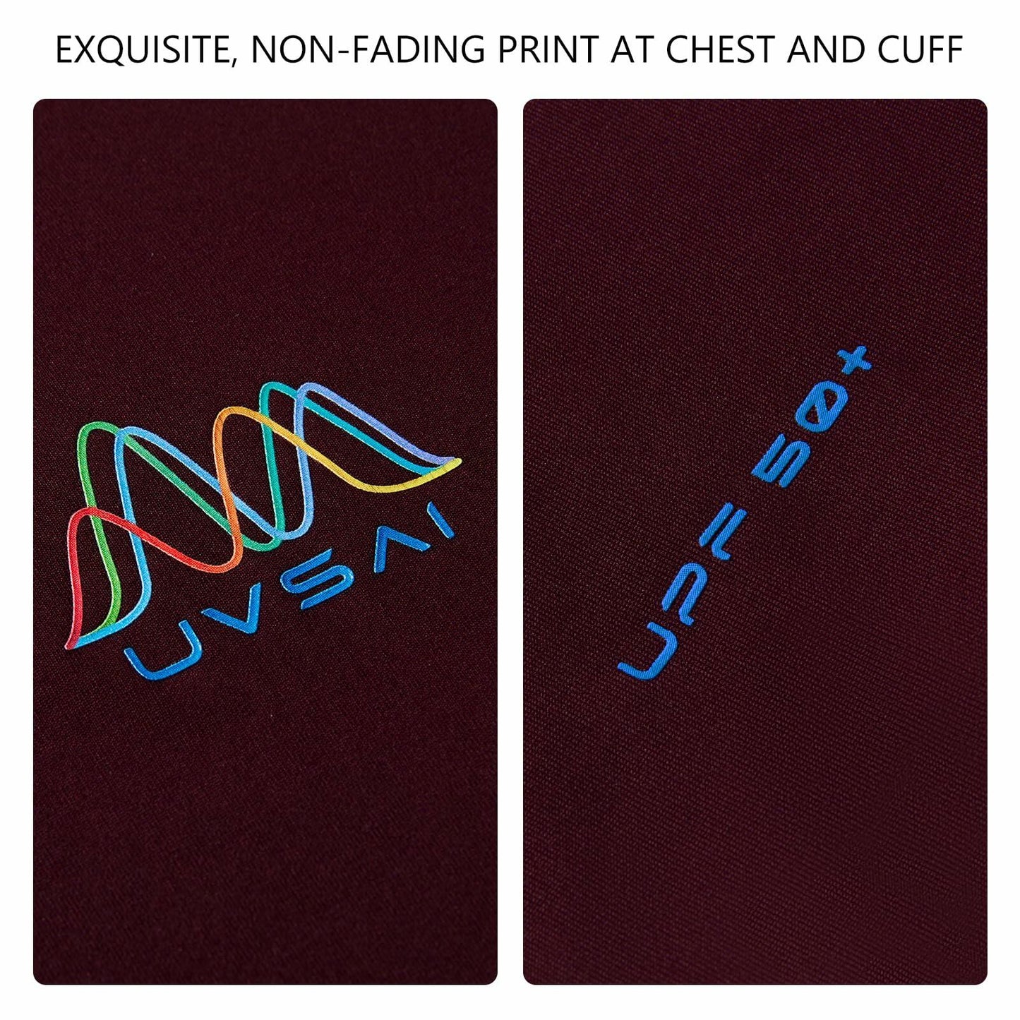 UVSAI Men’s UPF 50+ Long Sleeve Performance T-Shirt Burgundy Size 3X-Large